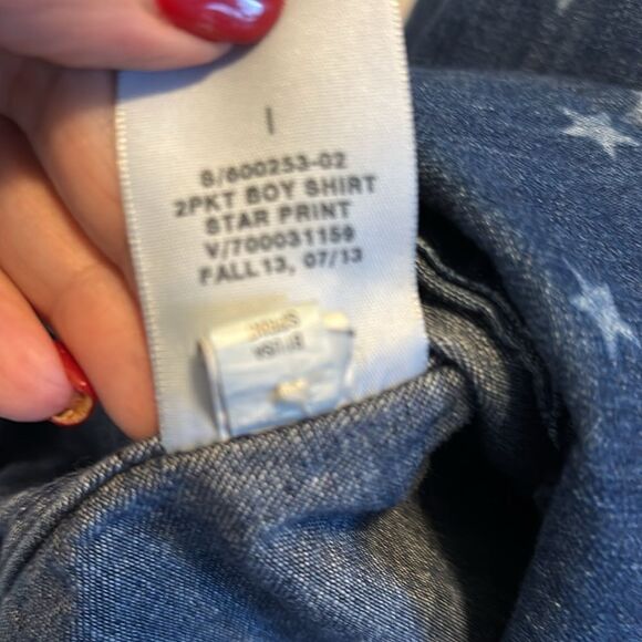 GAP 1969 Two pocket denim boy shirt with star print large - Picture 4 of 5